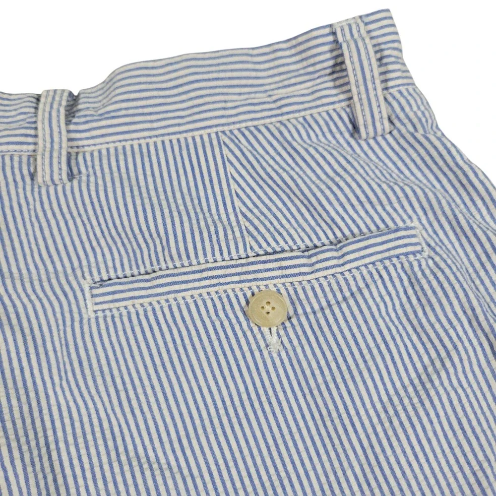 J.Crew Seersucker Shorts Mens 30 Blue White Striped Cotton Preppy Summer 63971